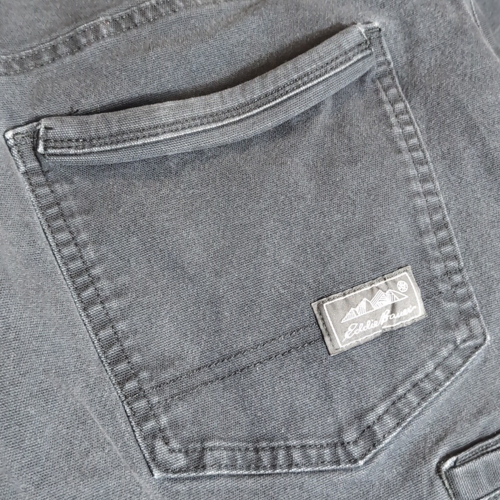 Eddie Bauer Flex Mountain Utility Pants Size 38x34 In Gray Heavyweight Canvas - Picture 7 of 12